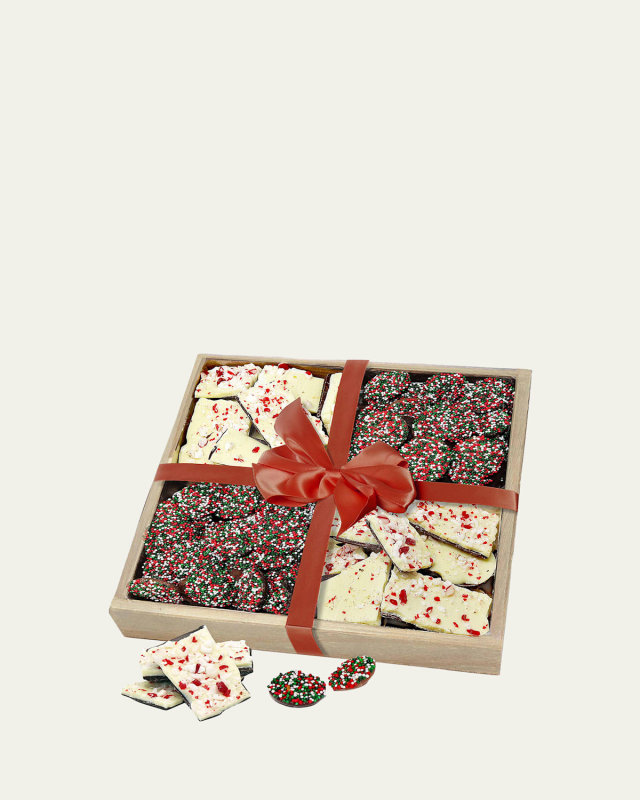 Holiday Belgian Chocolate Bark & Nonpareil Gift Tray